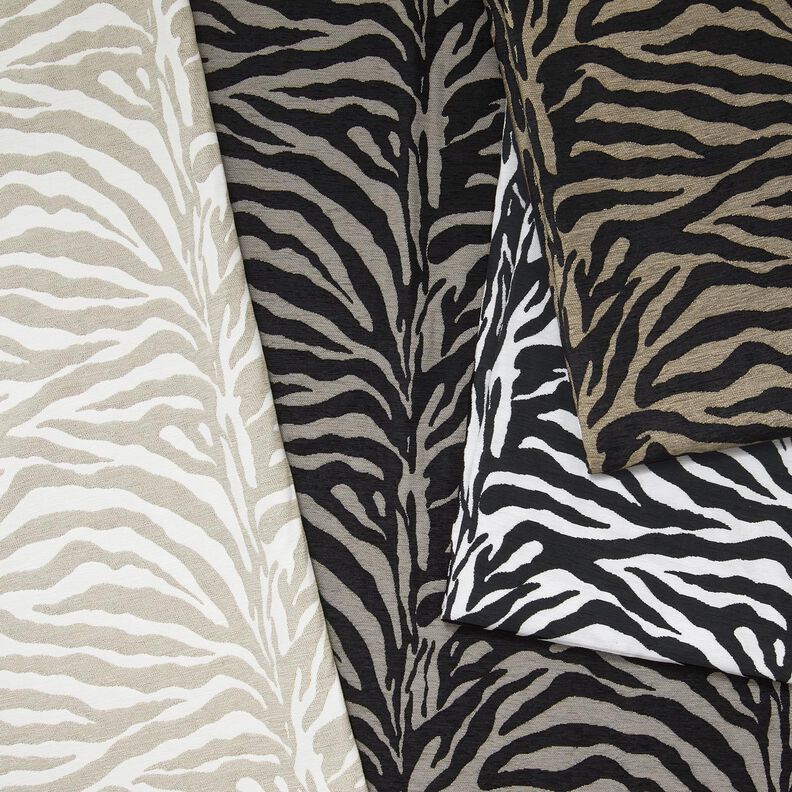 Polsterstof Jacquard zebra – sort/grå,  image number 5