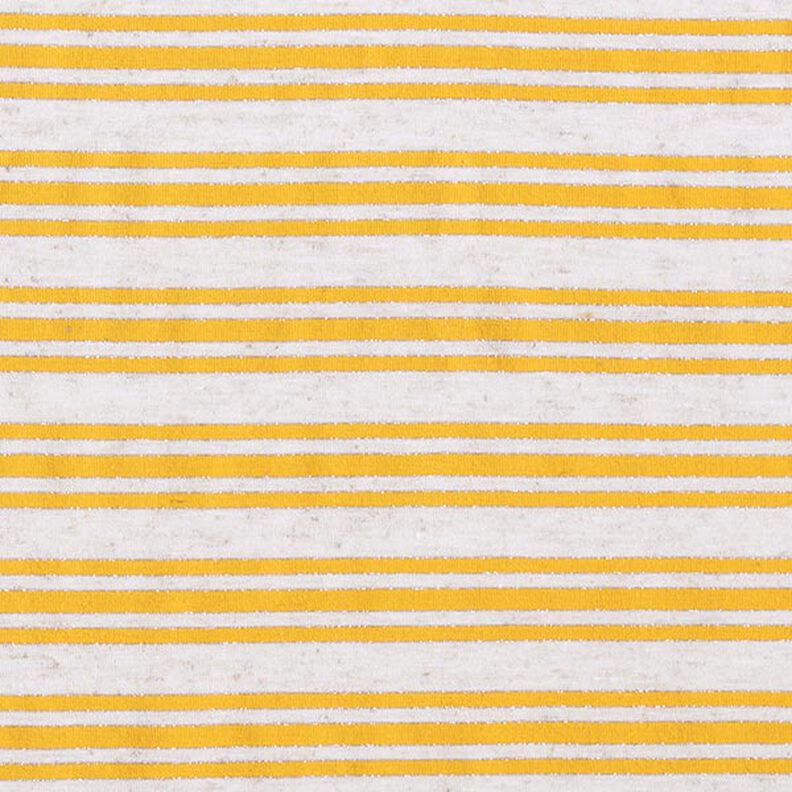 Viskosejersey uregelmæssige glitterstriber – uldhvid/solgul,  image number 1