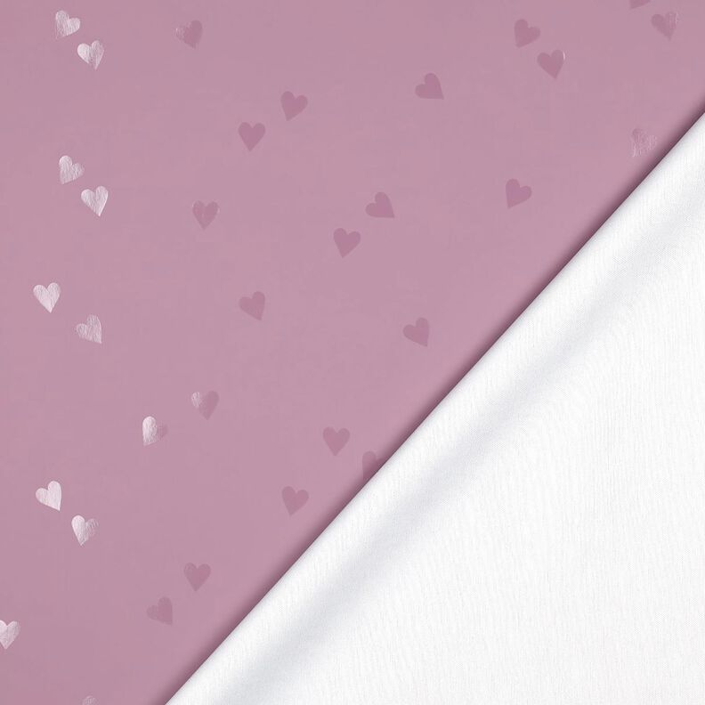 Stof til regnjakker små hjerter | Poppy Fabrics – lys gammelrosa,  image number 4