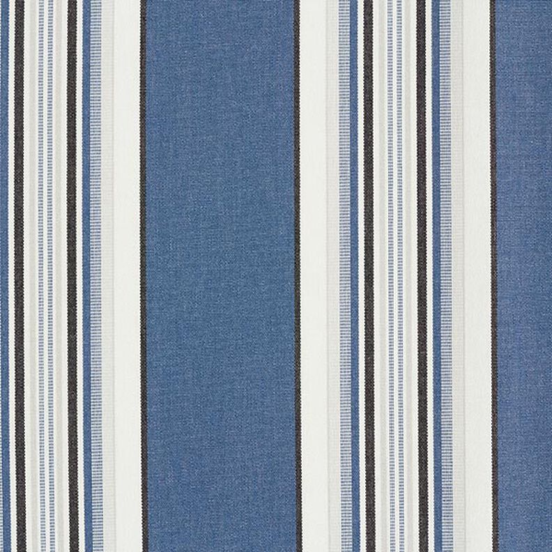 Markisestof brede og smalle striber – jeansblå/hvid,  image number 1