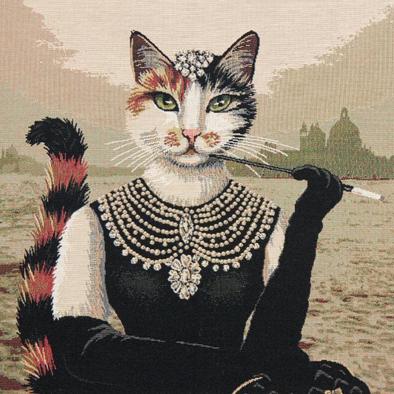 Panel Gobelin elegant kat – mørkebeige/sort,  image number 1