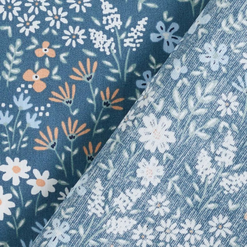 Imprægneret voksdug farverig blomstereng – lys jeans-blå/lyseblå,  image number 5