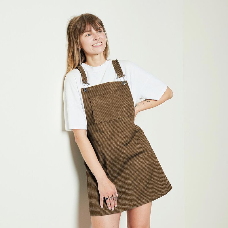 Bred cord Bubble Ensfarvet – brun,  image number 8