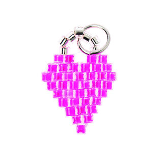 Vedhæng Brick Stitch Heart [11 mm  x 16 mm] | Rico Design – pink, 