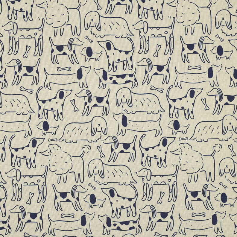 Bomuldsjersey hunde | by Poppy – anemone/marineblå,  image number 1