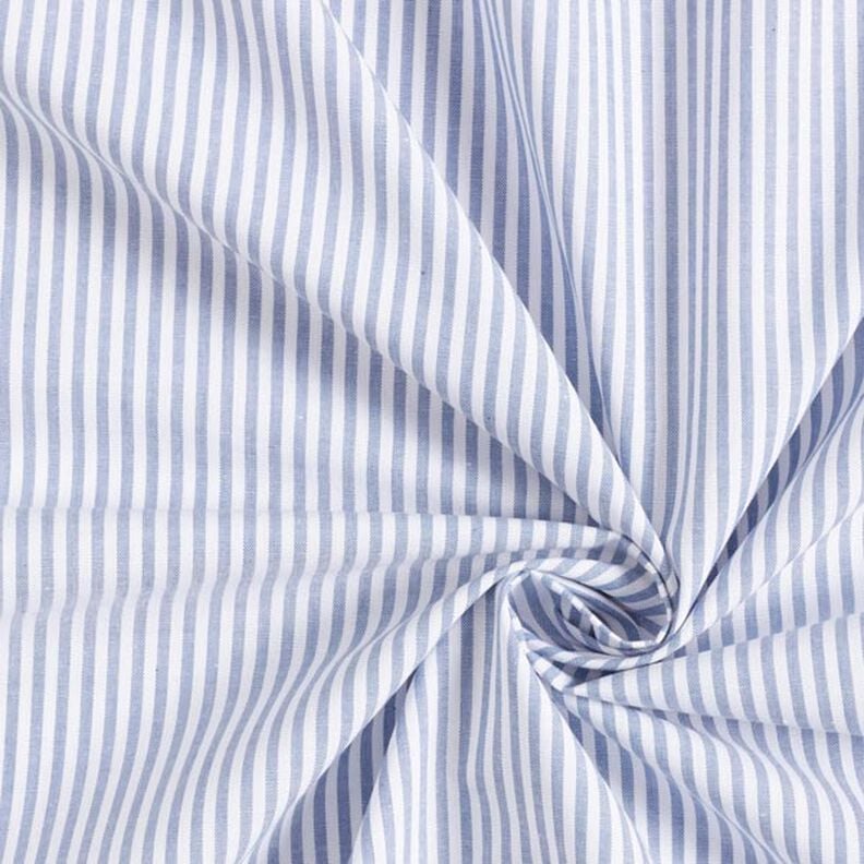 Bomuldspoplin Striber, garnfarvet – jeansblå/hvid,  image number 5