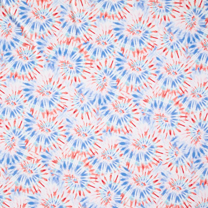 Badetøjsstof Batik-mandala – hvid/chili,  image number 1