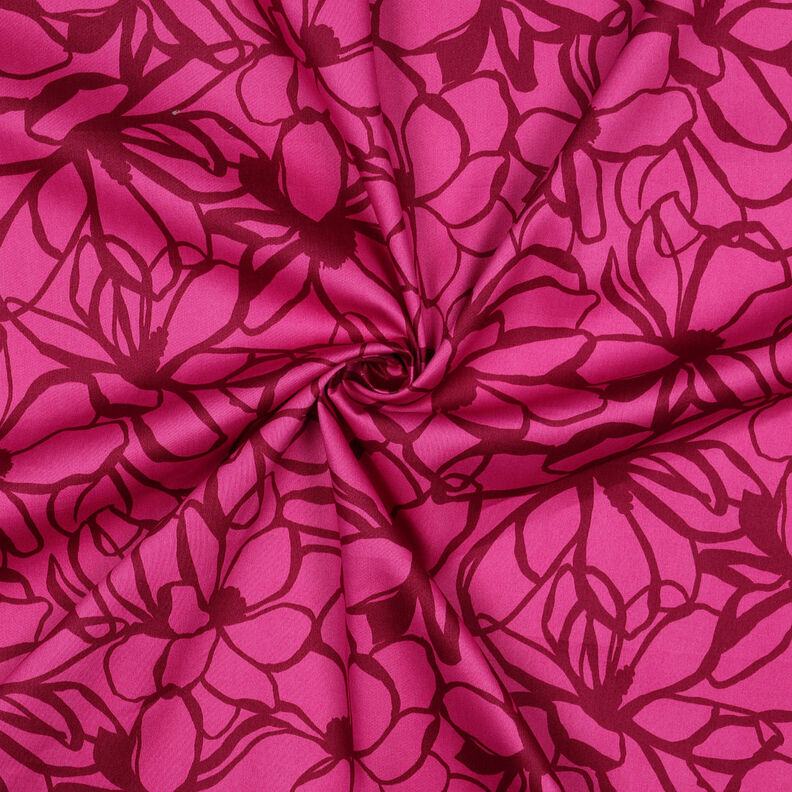 Bomuldssatin Magnolia | Nerida Hansen – intens pink/mørkerød,  image number 3