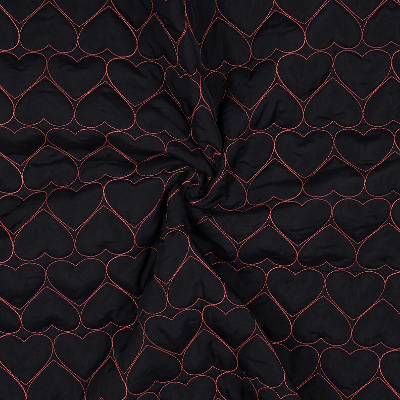 Quiltstof neonhjerter | Poppy Fabrics &ndash; sort/neonpink,  image number 3