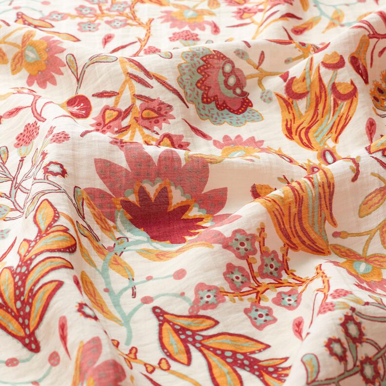 Viskose-mix retroblomster – elfenben/lyse bær,  image number 2