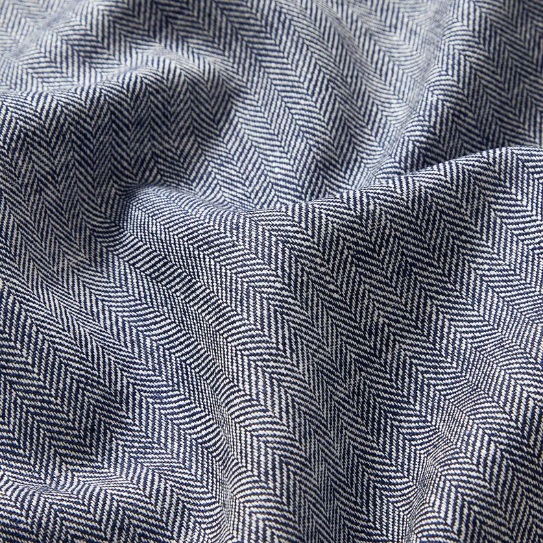 Hør-bomulds-miks sildeben – natblå,  image number 2