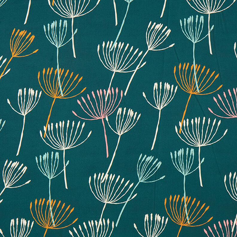 Dekorationsstof Halvpanama m&aelig;lkeb&oslash;tter &ndash; petrol/lys mint,  image number 1