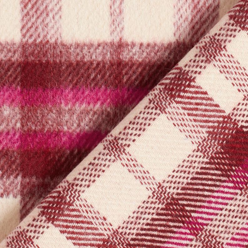 Frakkestof Uld-miks børstet – bordeaux/purpur,  image number 5