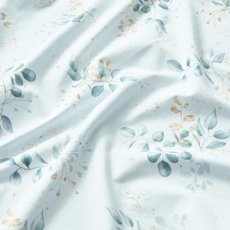 Bomuldsjersey eucalyptus | Glitzerpüppi – hvid/dueblå,  image number 2