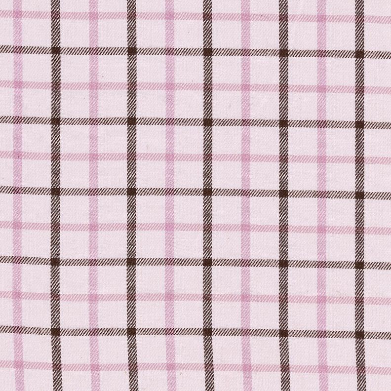 Bomuld skjortestof ternet mønster – rosé/pastelviolet,  image number 1