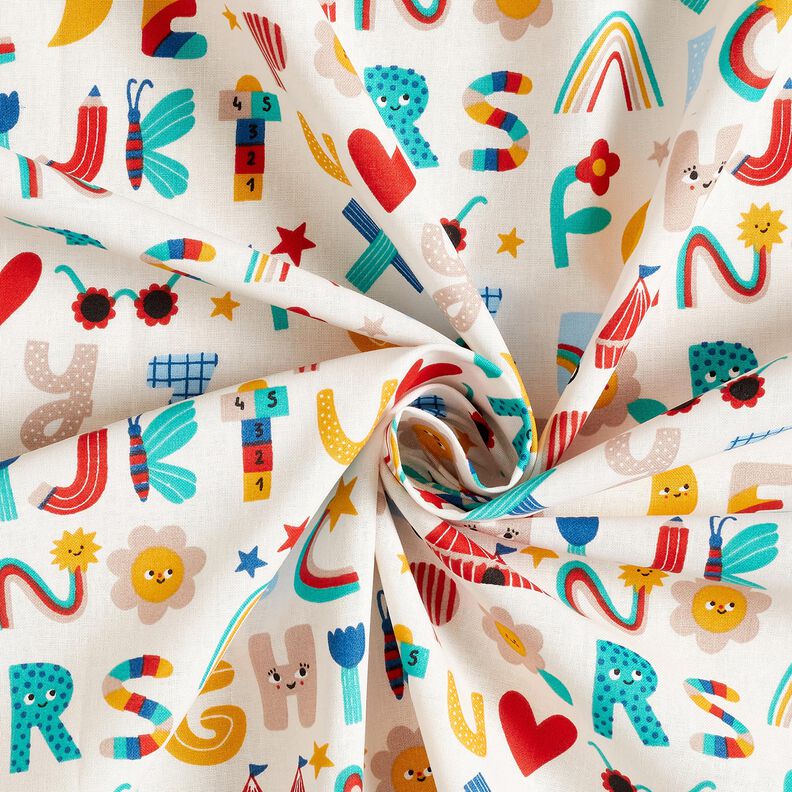 Cretonne det glade alfabet – uldhvid,  image number 3