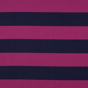 Dekorationsstof Canvas glade striber – purpur/natblå, 