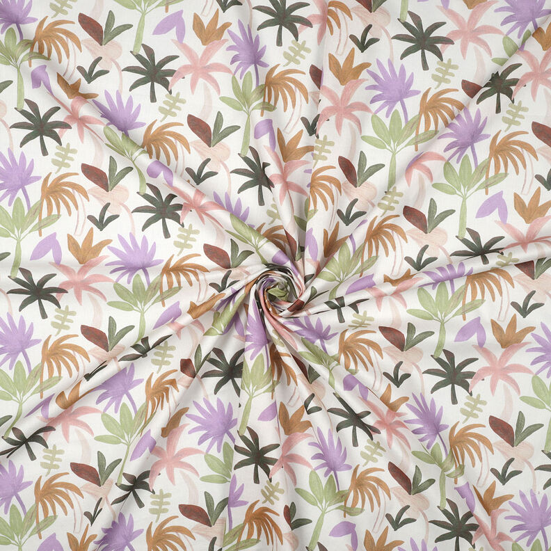 Bomuld voile palmer | Nerida Hansen – hvid/rosa,  image number 3
