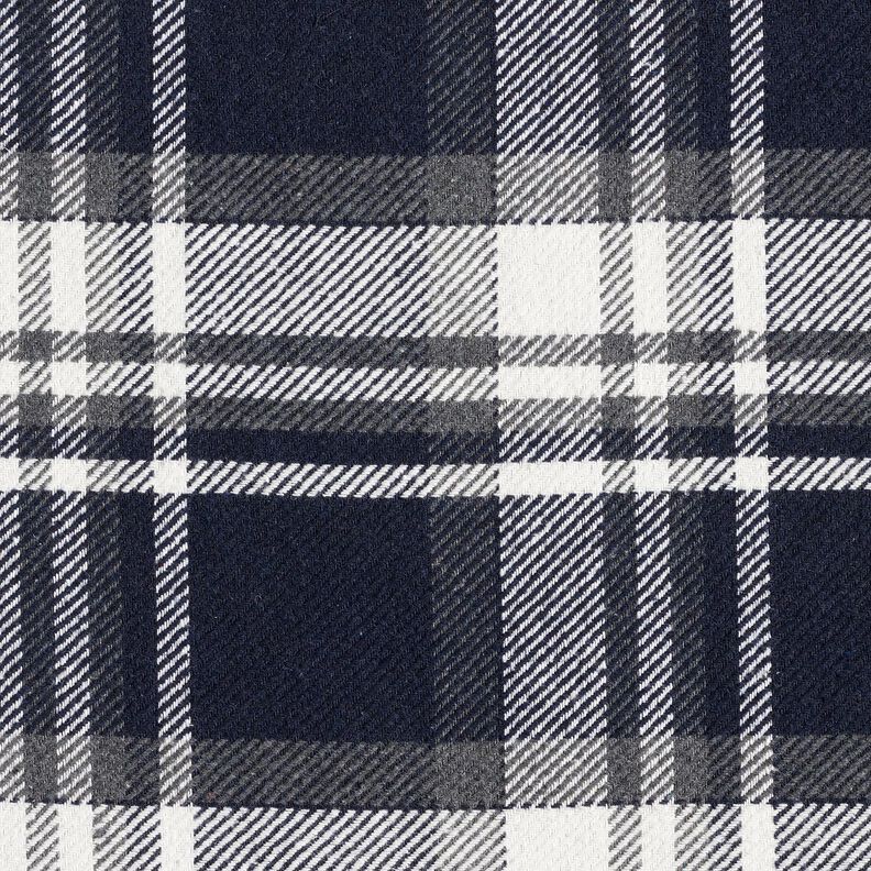 frakkestof med pelsbagside ternet – natblå/skiffergrå,  image number 1