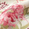 Dekorationsstof Canvas akvarel blomster  – lysebeige/hindbær,  thumbnail number 2