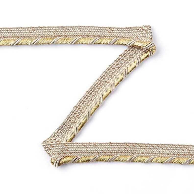 Paspelbånd - beige/guld,  image number 1