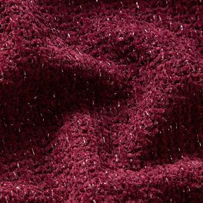 Chenille Strikjacquard glitter – bordeaux/sølv metallic, 