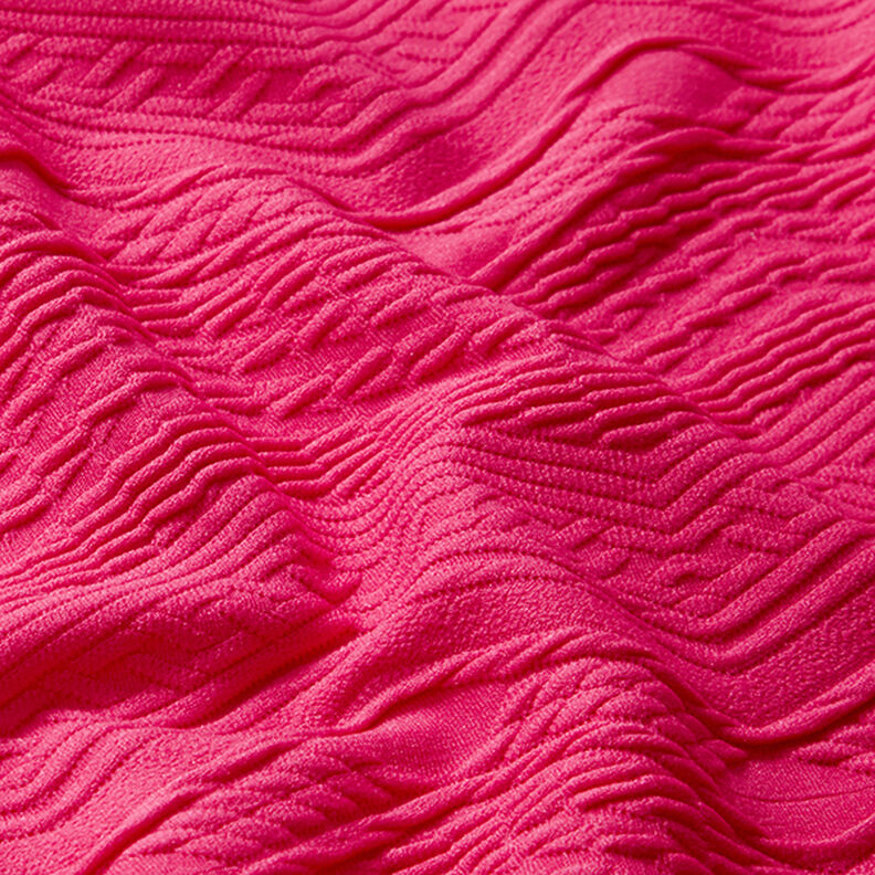 Jacquard jersey zigzag – intens pink,  image number 2