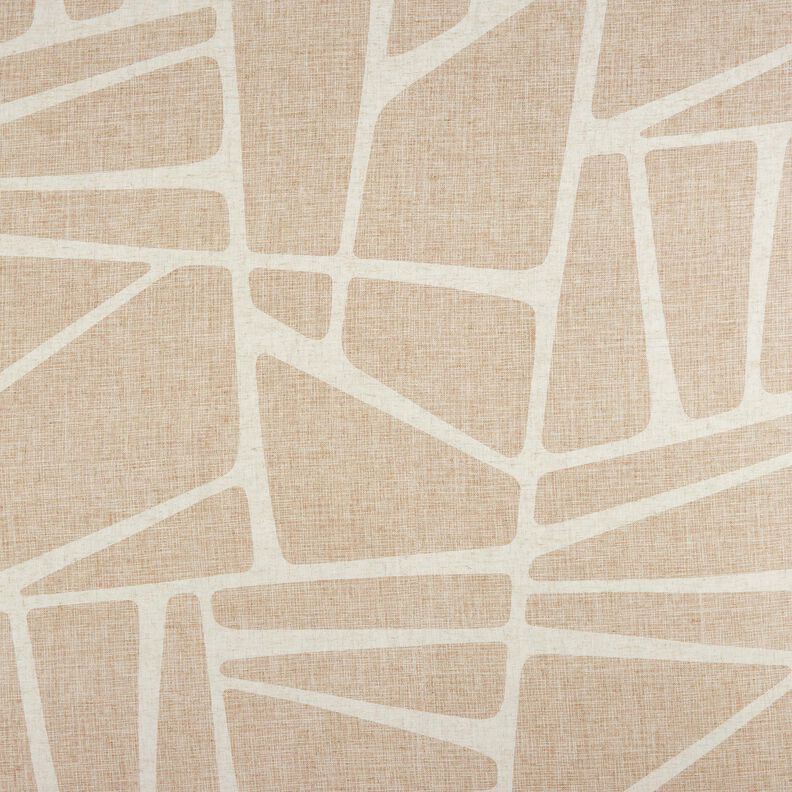 Gardinstof hør-miks former  – kastaniebrun/natur,  image number 1