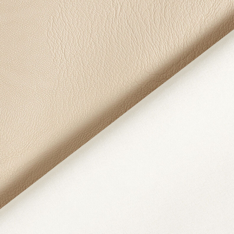 Imiteret skind stretch ensfarvet – beige,  image number 3