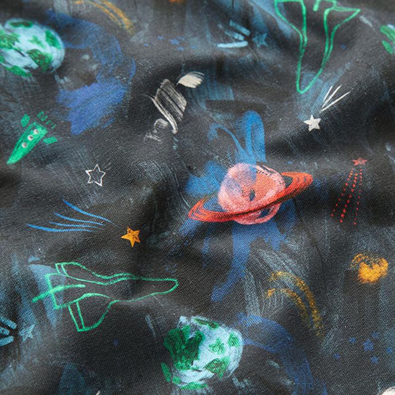 Sweatshirt lodden universet Digitaltryk – marineblå,  image number 2
