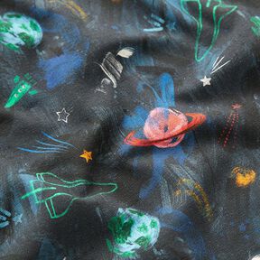 Sweatshirt lodden universet Digitaltryk – marineblå, 