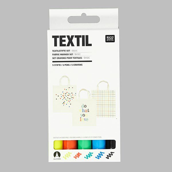 Sæt med tekstilstifter »Basic« | RICO DESIGN,  image number 1