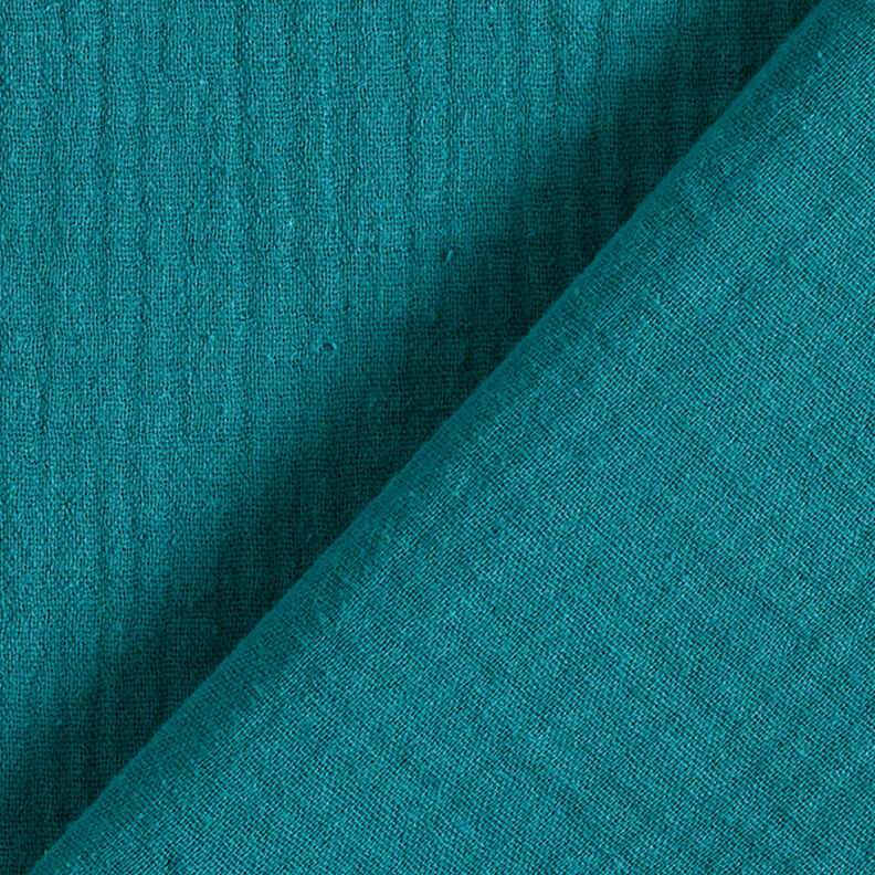 Musselin/Dobbelt-Crincle stof &ndash; petrol,  image number 4