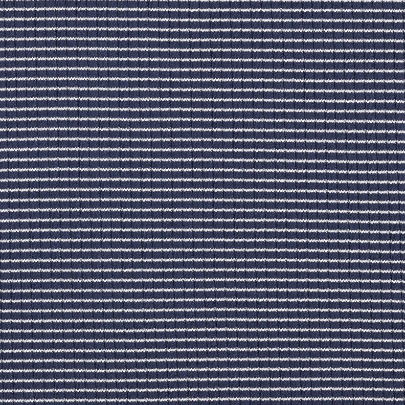 Rib-jersey mini-striber – marineblå/hvid,  image number 1