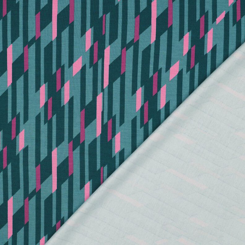 Romanit jersey abstrakte romber &ndash; petrol/rosa,  image number 4