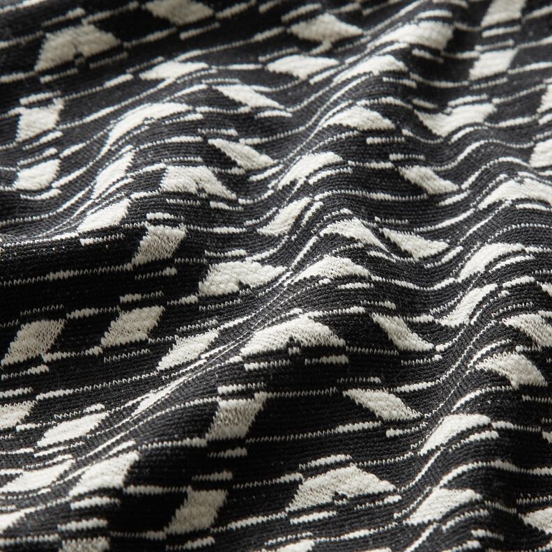 strikjacquard geometrisk mønster – sort/hvid,  image number 2