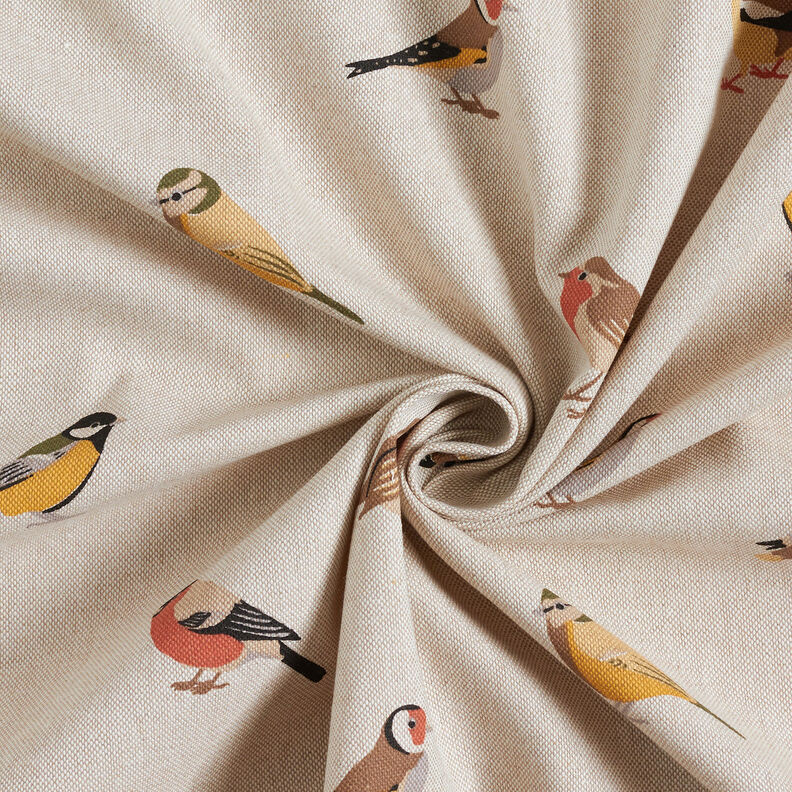Dekorationsstof Halvpanama små havefugle – natur,  image number 3