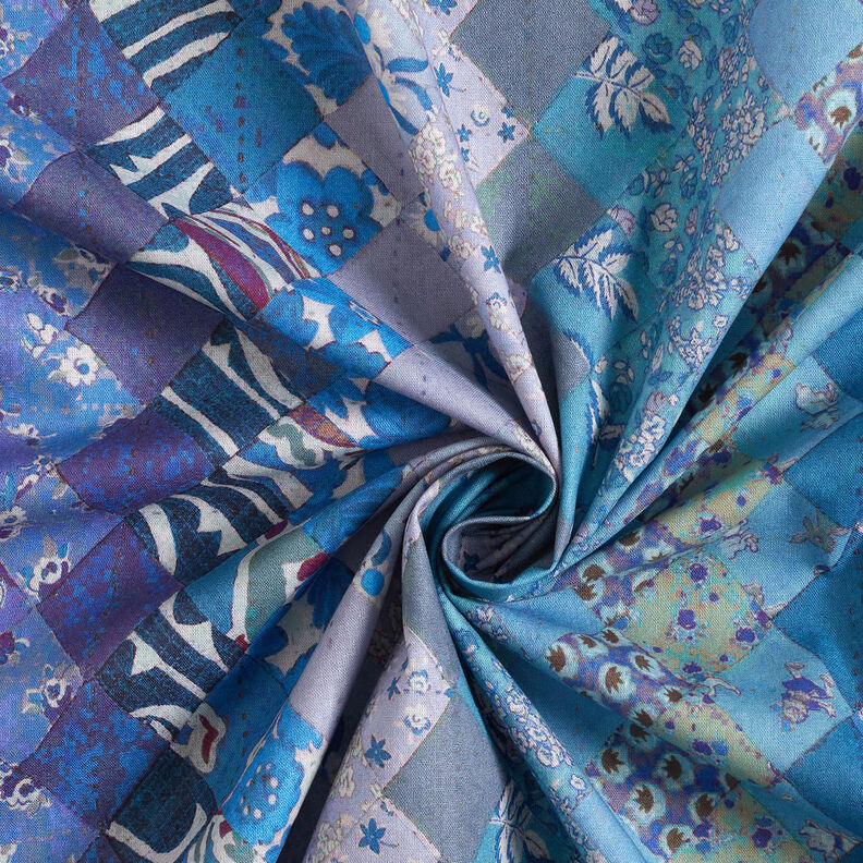 GOTS Bomuldsbatist mønstermiks farveforløb | TCC x LOOKS by Wolfgang Joop – blå/mørkebrun,  image number 4