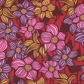 LENZING™ EcoVero™ Viskosestof blomster | Poppy Fabrics – merlot/apricot, 