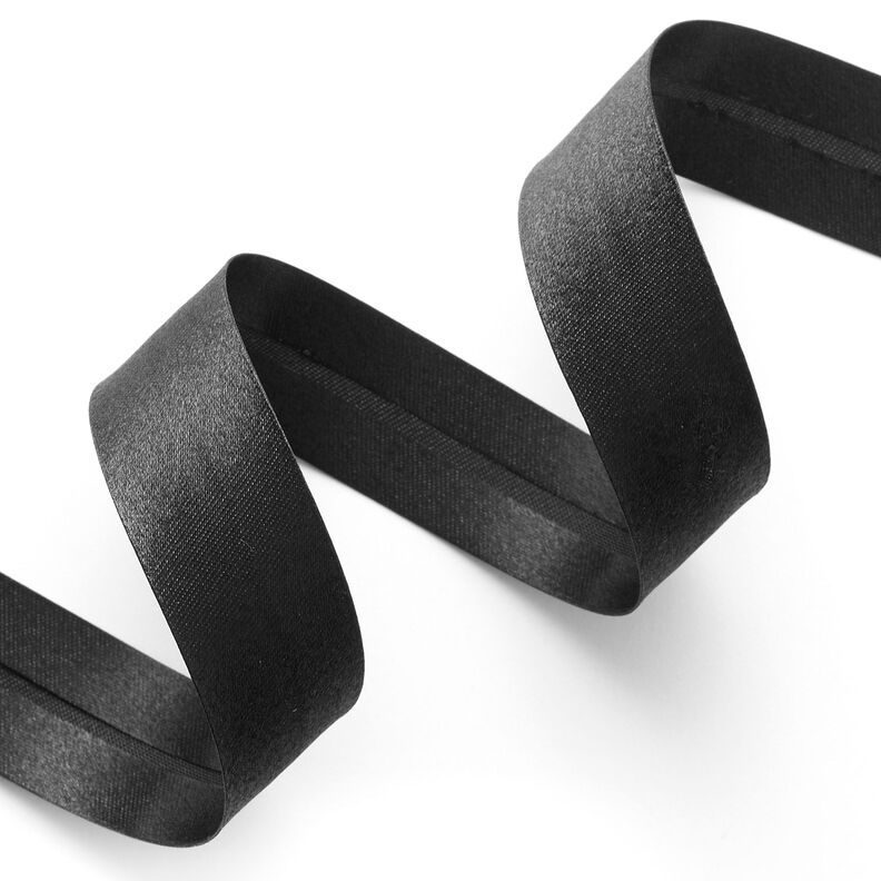 Skråbånd Satin [20 mm] – sort,  image number 2