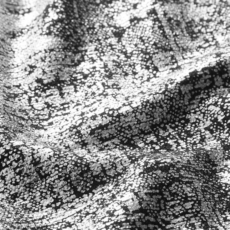 strikstof med metallisk print, abstrakt – sølv metallic/sort,  image number 3