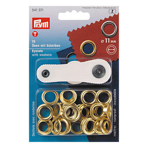 Øjer og skiver [Ø 11 mm] | Prym – gold metallic, 