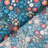 Økologisk bomuldspoplin søde blomster – havblå,  thumbnail number 4