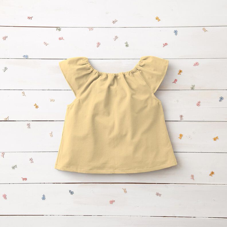 Bomuldsjersey Medium ensfarvet – vaniljegul,  image number 11