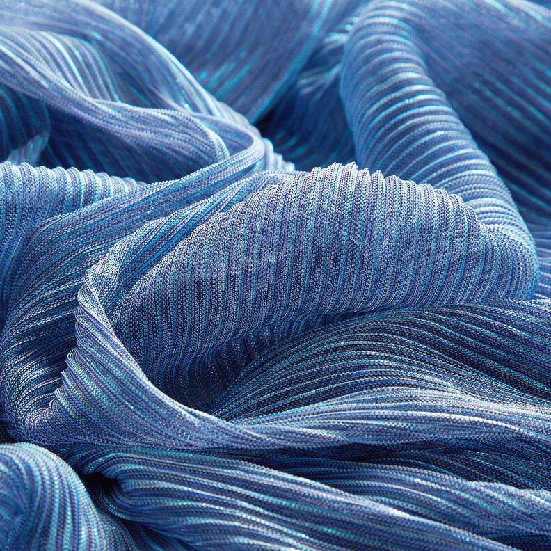 Gennemsigtig plissé glitterstriber – blå,  image number 5