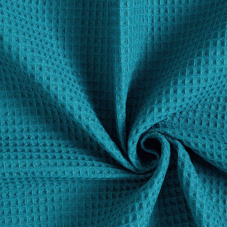 Vaffelpiqué – petrol,  image number 1