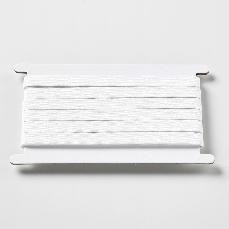 Glat gummibånd [5 m | 10 mm] – hvid,  image number 1