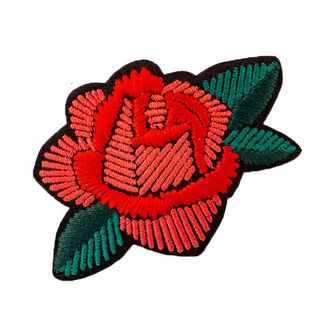 Applikation  Rose [ 5,5 x 8,5 cm ] – rød/grøn, 