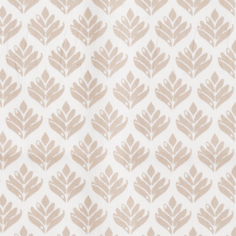 Impr&aelig;gneret voksdug abstrakte vifter &ndash; hvid/cashew,  image number 1