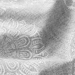Dekorationsstof Canvas Mandala-cirkler – grå, 